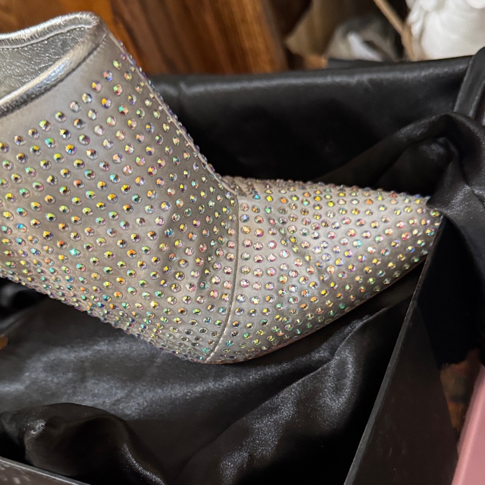 Dune London Silver Studded Heels - Picture 6 of 16